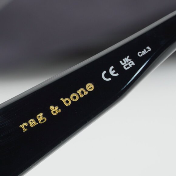 Rag & Bone RNB6003/S 0807 T4 Shield Sunglasses - Black/Silver - Picture 7 of 9